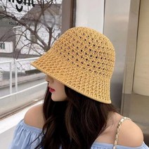 여성용 솔리드 핸드메이드 크로셰 플로피 탑 모자 할로우 아웃 니트 돔 버킷 넓은 챙 접이식 비치 캡 여름 패션