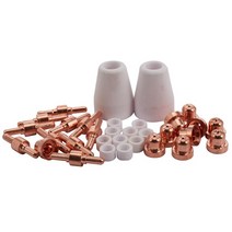 32pcs PT 31 LG-40 40a 표준 크기 플라즈마 절단 토치 커터 소모품 확장 팁 노즐 전극, 한개옵션0