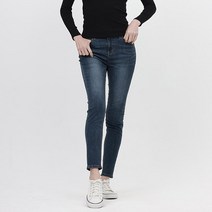 잠뱅이 여성) 쿨맥스 오비안밴드 바이오스톤워싱 스키니 핏(H)_AN1DSN274-DB