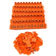 축산용품 축산기자재 사육장 귀 태그 펜치 가축 암소 양 가축 토끼 식별 도구 귀 태그 손톱 펜치 액세서리, 100pcs 오렌지 태그