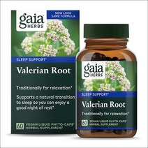 Gaia Herbs 발레리안 루트 450mg 60 비건 캡슐, 1개, 기본