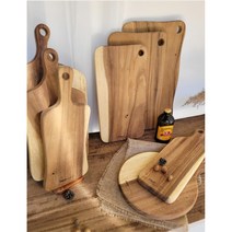 시그니쳐 원목 월넛 통나무 통원목 도마 플레이팅 플레이트 원형&사각 핸들 손잡이 우드 도마, 시그니쳐 도마 - 대