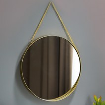 엔템 벽걸이거울 붙이는 벽거울 원형 면도 욕실 화장대, 거울사이즈-25.5cm