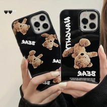 테디베어 블랙 TPU 아이폰 케이스