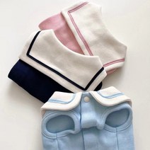 PIPIMONG 피피몽 반려견 고양이 교복풍 민소매 여름옷 상의, 하늘색