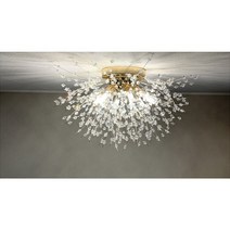 더킹라이팅 엘리사 엘사 6등직부 2등직부 눈꽃 인테리어 비즈조명[전구포함][당일발송], 3색변환램프