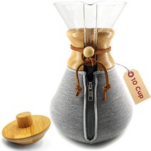 HEXNUB Chemex 6컵 커피 메이커와 호환되는 아늑한 워머 커피를 뜨겁거나 차갑게 유지 칼라 및 핸들 버전, 06 10 Cup Chemex Cozy with Lid