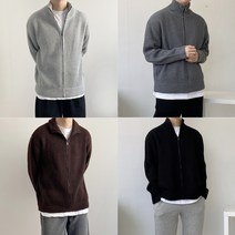 오버핏 램스울 하찌 니트집업 하이넥 니트짚업 가디건 (5 color)