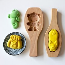 바이스타 귀여운 동물 원목 다식판, 플라워, 1개