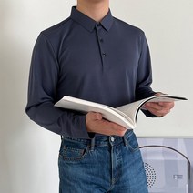 남자 윗단추 일상 구김없는 캐쥬얼 정장 긴팔카라티티셔츠 남자티셔츠 남성티셔츠 카라티셔츠 기본티셔츠 라운드티셔츠 후드티셔츠 아빠카라티 아저씨카라티