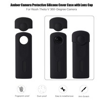 리코 세타 V 360도 카메라에 렌즈 캡과 Andoer 카메라 보호 실리콘 커버 케이스
