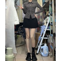 카라넥 셔츠 학원 무드 여성의류 봄가을 2022 년 직업 드라마 러블리 봄계절 점프슈트 3816025053