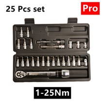 자전거토크렌치 토크 렌치 세트 15Pcs 1/4 quot2-24Nm 자전거 알렌 키 도구 소켓 스패너 수리 키트 공구 강력한 내구성 탄탄한, [06] 25Pcs 1-25Nm Pro