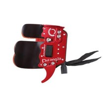 서바이벌 페인트볼 Toparchery New 1pc 모조 소 가죽 아처 핑거 가드 블루, Red