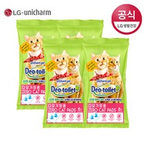 LG유니참 감자&사막화 Zero 고양이패드 8매(다묘용) x 4팩, 단품