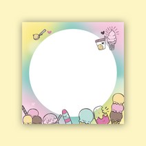 페토닷컴 예쁜 떡메모지 디자인 모음 메모지, 떡메 010. 아이스크림 캐릭터 디자인, 1개