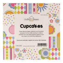 크래프트하우스 디자인 페이퍼 포장지 6종, CupCakes, 1세트