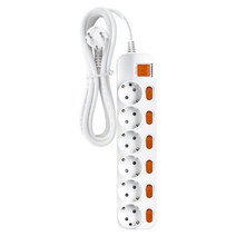 대성 플러스탭 개별 통합형 6구 멀티탭 16A 250V, 2.5m, 4개