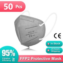 10-100PCS FFP2 마스크 Kn95 마스카라 fpp2 homologada kn95 성인 얼굴 ffp2 5 레이어 KN 95 입, 18 50PCS Gray