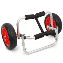 휴대용 카약 트롤리 65kg 적재 용량 접이식 카누 보트 용 에너지 절약형 2 륜 캐리어 카트, 빨간, 협력사