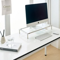 모듈선반 고급스러운 유리진열장 모니터받침대, 모니터받침 투명