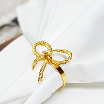 웨딩포 냅킨링 냅킨홀더 메탈 골드 리본 Napkin Ring Metal Gold butterfly bow tie