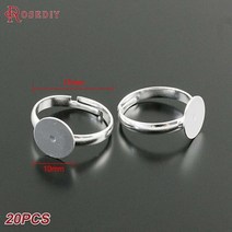 기부반지 24K 골드 컬러 또는 로듐 황동 링 트레이 베이스 세팅 쥬얼리 제작 용품 Diy 재료 액세서리