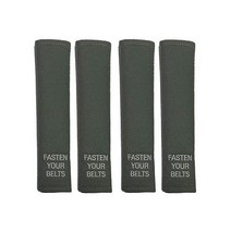 아이템하우스 차량용 안전벨트커버 4개 돌고래 FASTEN YOUR BELTS, 텍스트 그레이 4개