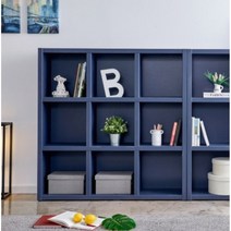 북유럽 베이직 이쁜책꽂이 오픈형 3단책장(120cm 7색) 선반 LP 서재용 만화, 네이비