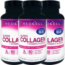 Neocell 네오셀 슈퍼 콜라겐 + 비타민 C & 비오틴 180 타블렛 3병