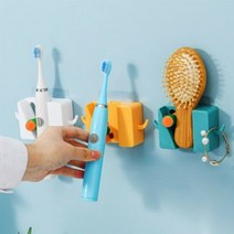 비상 무타공 빗자루 밀대 걸레 벽걸이 매직 후크 고리, 선택:오렌지
