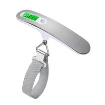 매달림 저울 LCD 전자 Hanging Scale Luggage Suit케이스 Baggage Weight Scales Belt Electronic Tool 50Kg 110Lb, Silver