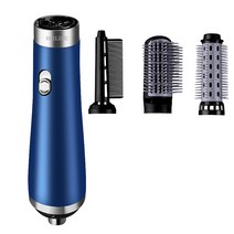 HIILIFE 3 in 1 고데기 드라이기 세트 곱슬머리 직발기 다기능 헤어 스타일러, 푸른