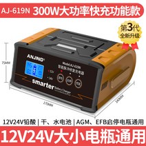 차량용 배터리 충전기 자동차 충전가능 AGM 12V 24V 겸용, AJ-619N 300w 업그레이트