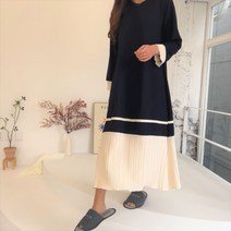 포미데이 플리츠 포인트 롱원피스