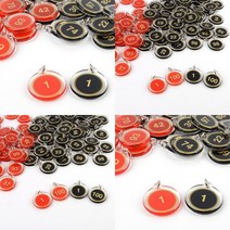 10P 양면 번호판 1~100 검정 51~60 아크릴키링제작 호텔키링, 빨강 81~90