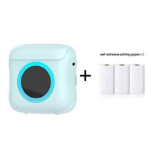 라벨 프린터 휴대용 미니 무선 감열식 셀프 접착 인쇄 스티커 전화 용지, Blue 3Self-adhesive