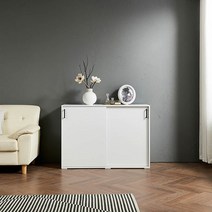 Sunshine 슬라이딩 도어 양문 수납장 서랍 거실 쇼파 800