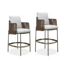 북유럽 야외 테이블과 의자 모델 하우스 빌라 호텔 등나무 정원 안뜰 테라스 레저 발코니 쓰리 피스, 콤비네이션, 바 의자 (304 스테인레스 스틸 + 고밀도 스폰지)