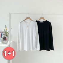 샵159 찰랑 무지 라운드 긴팔 티셔츠 어텀 1 1