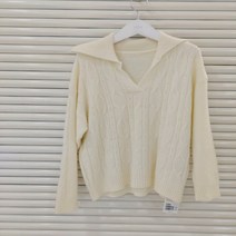 [르샵] 오픈카라 크롭 케이블 니트(LA48KP300)