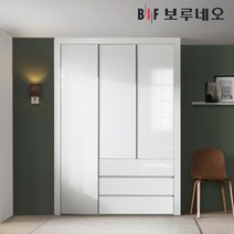 [보루네오] 10cm 샤인3단서랍 여닫이 작은방 붙박이장 가구 맞춤시공 5자 6자 7자, 상세 설명 참조