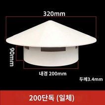 환풍구망 PVC 통풍모 방수모 옥상배기관덮개 방수커버 110550 환기구 160멀티파이프, 08 200일체형 화이트 레인캡