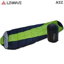 A2Z몰 LENWAVE 두툼한 캠핑 침낭 1600g 후드형 차박 비박용, 후드형그린