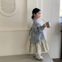 아짱 키즈여아원피스 레이어드원피스 데일리원피스 맨투맨레이어드플라워원피스