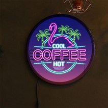 아트박스/꾸밈 no496-LED액자35R_네온느낌쿨엔핫커피, 옵션선택:본품