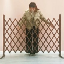 정원 자바라 울타리 접이식 스탠드형 매립형 갈색 흰색, A-6 (240x180)