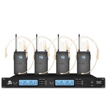 전문 uhf 무선 마이크 4 채널 휴대용 마이크 홈 가라오케 마이크 교회 학교 무대 마이크, 헤드셋 마이크