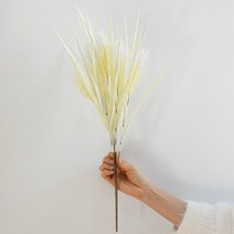 칼라억새풀부쉬 48cm 조화 꽃 장식, 크림, 크림