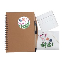 노트만들기쎄트/압화풍경패키지/누름꽃체험쎄트, 1p, 베이지